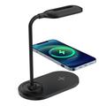 Lampada da scrivania a LED 2 in 1 con caricatore wireless rapido da 15W - Nero