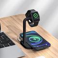 2 in 1 Caricabatterie magnetico senza fili Base di ricarica rapida da tavolo Stand Dock Station per Apple Watch/iPhone - Nero