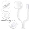Cavo di ricarica USB-A 2 in 1 per iPhone e Apple Watch - 1m - Bianco