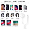 Cavo di ricarica USB-A 2 in 1 per iPhone e Apple Watch - 1m - Bianco