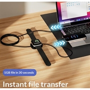 Cavo di ricarica USB-C 2 in 1 con caricatore wireless magnetico per Apple Watch - 1.2m, 100W