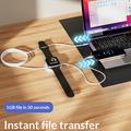 Cavo di ricarica USB-C 2 in 1 con caricatore wireless magnetico per Apple Watch - 1.2m, 100W - Bianco
