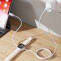 Cavo di ricarica USB-C 2 in 1 con caricatore wireless magnetico per Apple Watch - 1.2m, 100W - Bianco