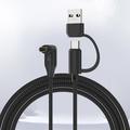 Cavo di ricarica angolato intrecciato 2 in 1 USB-C/USB-A per smartwatch Garmin - 1m