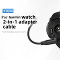 Cavo di ricarica dritto intrecciato 2 in 1 USB-C/USB-A per smartwatch Garmin - 1m