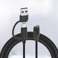 Cavo di ricarica dritto intrecciato 2 in 1 USB-C/USB-A per smartwatch Garmin - 1m