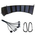 Caricatore solare pieghevole da 20W con doppia porta USB e cavo di ricarica 10 in 1 - Nero
