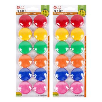 24 pz. Mini magneti rotondi multicolore per lavagna e ufficio - 30mm