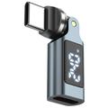 Adattatore girevole da 240W da USB-C maschio a USB-C femmina con display a LED
