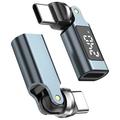 Adattatore girevole da 240W da USB-C maschio a USB-C femmina con display a LED