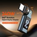 Adattatore girevole da 240W da USB-C maschio a USB-C femmina con display a LED