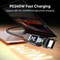 Adattatore girevole da 240W da USB-C maschio a USB-C femmina con display a LED