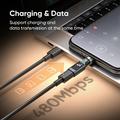 Adattatore girevole da 240W da USB-C maschio a USB-C femmina con display a LED