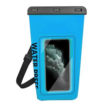 Borsa impermeabile da 2 litri con custodia per smartphone con schermo tattile - Blu