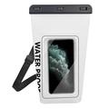Borsa impermeabile da 2 litri con custodia per smartphone con schermo tattile - Bianco