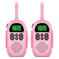 2Pz DJ100 Bambini Walkie Talkie Giocattoli Bambini Interphone Mini ricetrasmettitore portatile 3KM gamma UHF con cordino - Rosa+Rosa