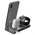 Supporto da Ricarica 3-in-1 Aluminum Alloy per iPhone, Apple Watch, AirPods - Grigio