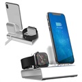 Supporto da Ricarica 3-in-1 Aluminum Alloy per iPhone, Apple Watch, AirPods - Color Argento