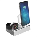 Supporto da Ricarica 3-in-1 Aluminum Alloy per iPhone, Apple Watch, AirPods - Color Argento