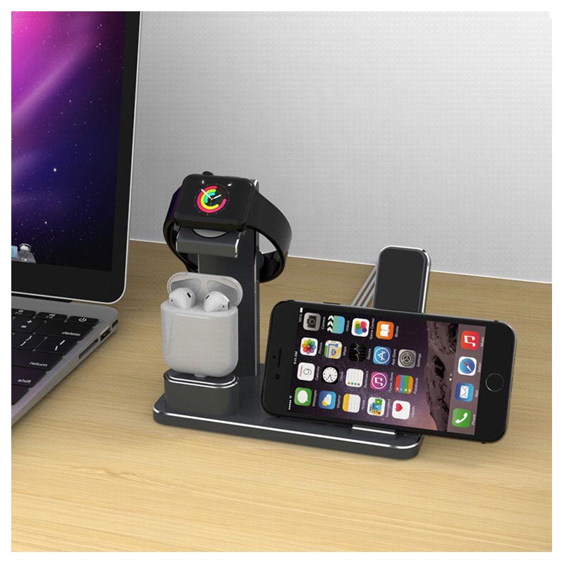 Supporto da Ricarica 3 in 1 HJZJ001 per iPhone, Apple Watch, AirPods
