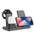 3 in 1 Caricatore wireless verticale da tavolo Supporto di ricarica rapida per iPhone/Apple Watch/Airpods - Nero