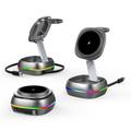 Stazione di ricarica wireless magnetica 3 in 1 con illuminazione RGB - 15W - Colore canna di fucile