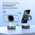 Stazione di ricarica wireless magnetica 3 in 1 con illuminazione RGB - 15W - Colore canna di fucile