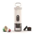 Macchina per caffè espresso portatile 3 in 1 con capsule Nespresso/DolceGusto e polvere di caffè - Bianco