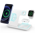 Stazione di ricarica wireless portatile 3 in 1 - Apple Watch, iPhone, AirPods (Confezione aperta - Condizione soddisfacente) - Bianco
