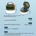 Ventilatore da campeggio solare 3 in 1 con luce e power bank da 3000mAh - Verde militare