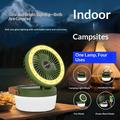 Ventilatore da campeggio solare 3 in 1 con luce e power bank da 3000mAh - Verde militare