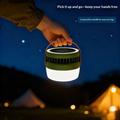 Ventilatore da campeggio solare 3 in 1 con luce e power bank da 3000mAh - Verde militare