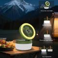Ventilatore da campeggio solare 3 in 1 con luce e power bank da 3000mAh - Verde militare