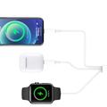 Cavo di ricarica USB-C 3 in 1 a USB-C, Lightning, caricatore wireless Apple Watch - 1m - Bianco