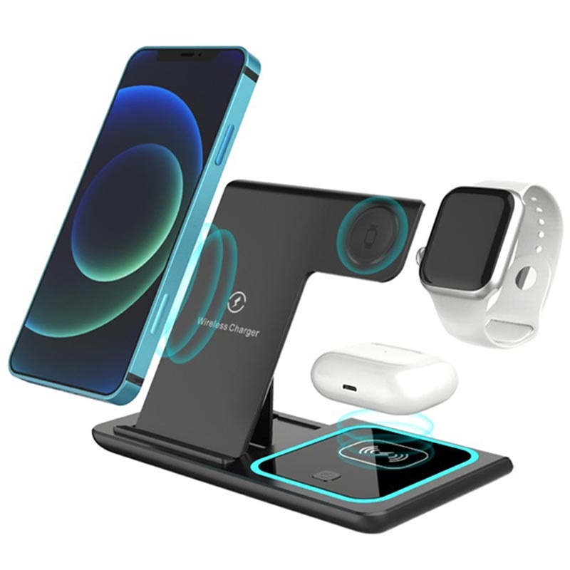 Stazione di Ricarica Wireless 3-in-1- Apple Watch, iPhone, AirPods - Nero