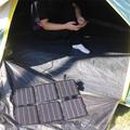 Caricatore solare pieghevole da 30W con doppia uscita USB e CC - Nero