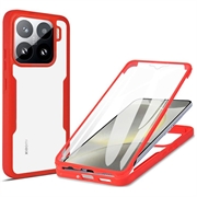 Custodia per Xiaomi 15 serie 360 Protection - Rossa / Trasparente