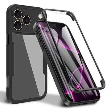 Custodia per iPhone 17 Pro serie 360 Protection - nera / trasparente