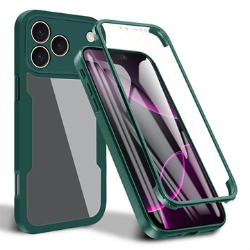 Custodia per iPhone 17 Pro Max serie 360 Protection - Verde / trasparente