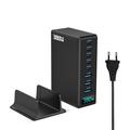 Stazione di ricarica da tavolo GaN da 380W con display di potenza digitale - 8 porte - Nero