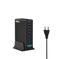 Stazione di ricarica da tavolo GaN da 380W con display di potenza digitale - 8 porte - Nero