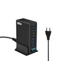 Stazione di ricarica da tavolo GaN da 380W con display di potenza digitale - 8 porte - Nero