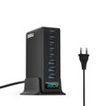 Stazione di ricarica da tavolo GaN da 380W con display di potenza digitale - 8 porte - Nero
