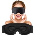 Maschera per dormire traspirante con contorno 3D e cinturino regolabile - Nero
