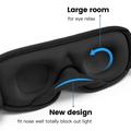 Maschera per dormire traspirante con contorno 3D e cinturino regolabile - Nero