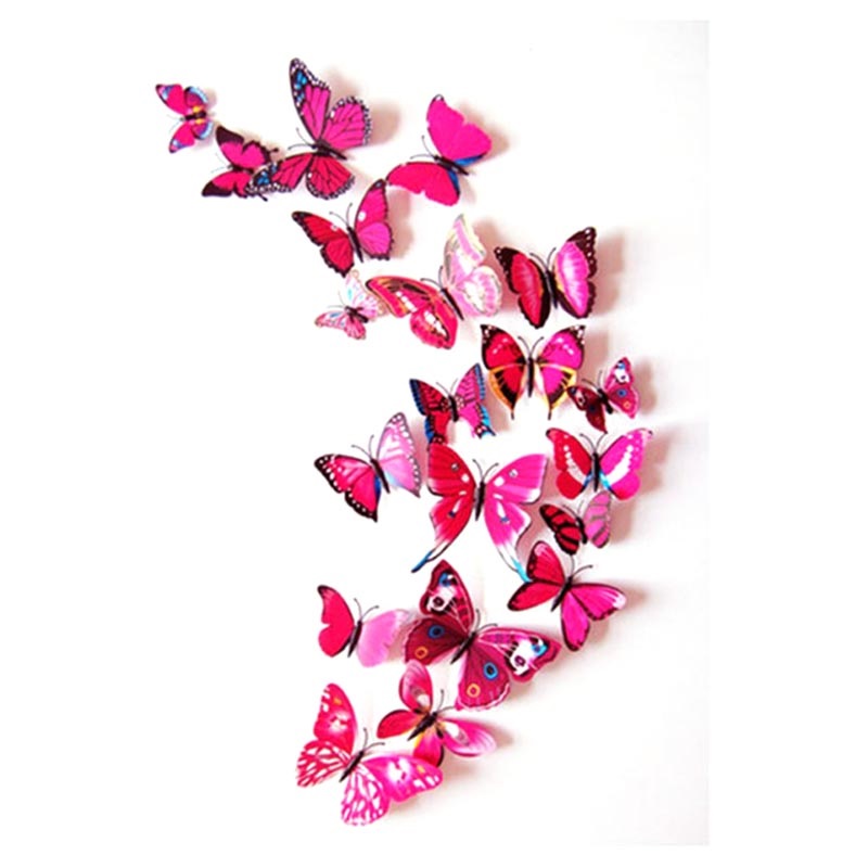 Set di adesivi da parete decorativi 3D con farfalle fai da te