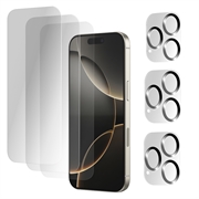 Set di protezione in vetro temperato per iPhone 16 Pro - 6 Pezzi. - Trasparente