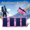 Caricabatterie portatile a pannelli solari a 4 pannelli da 20W per il campeggio - Mimetico rosa