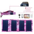 Caricabatterie portatile a pannelli solari a 4 pannelli da 20W per il campeggio - Mimetico rosa