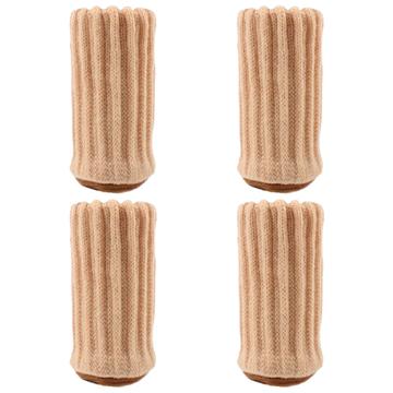 Confezione da 4 coprigambe per sedia in maglia elastica - Beige